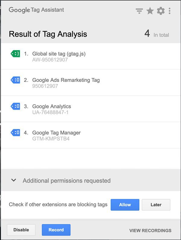 google tag assistant